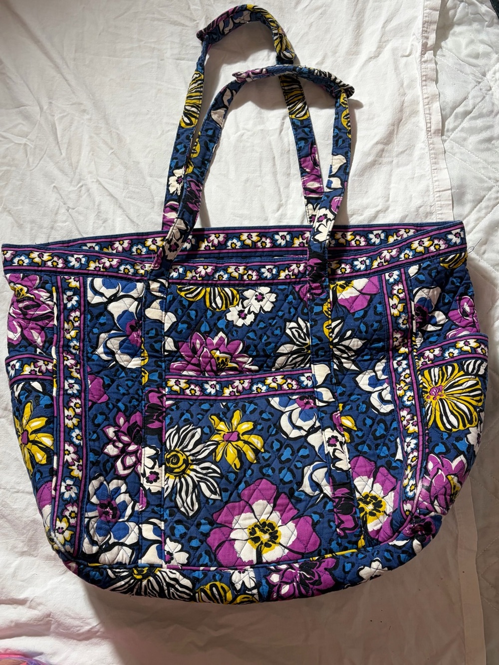 Vera Bradley Quilted Weekender Bag - Blue/Purple/Yellow